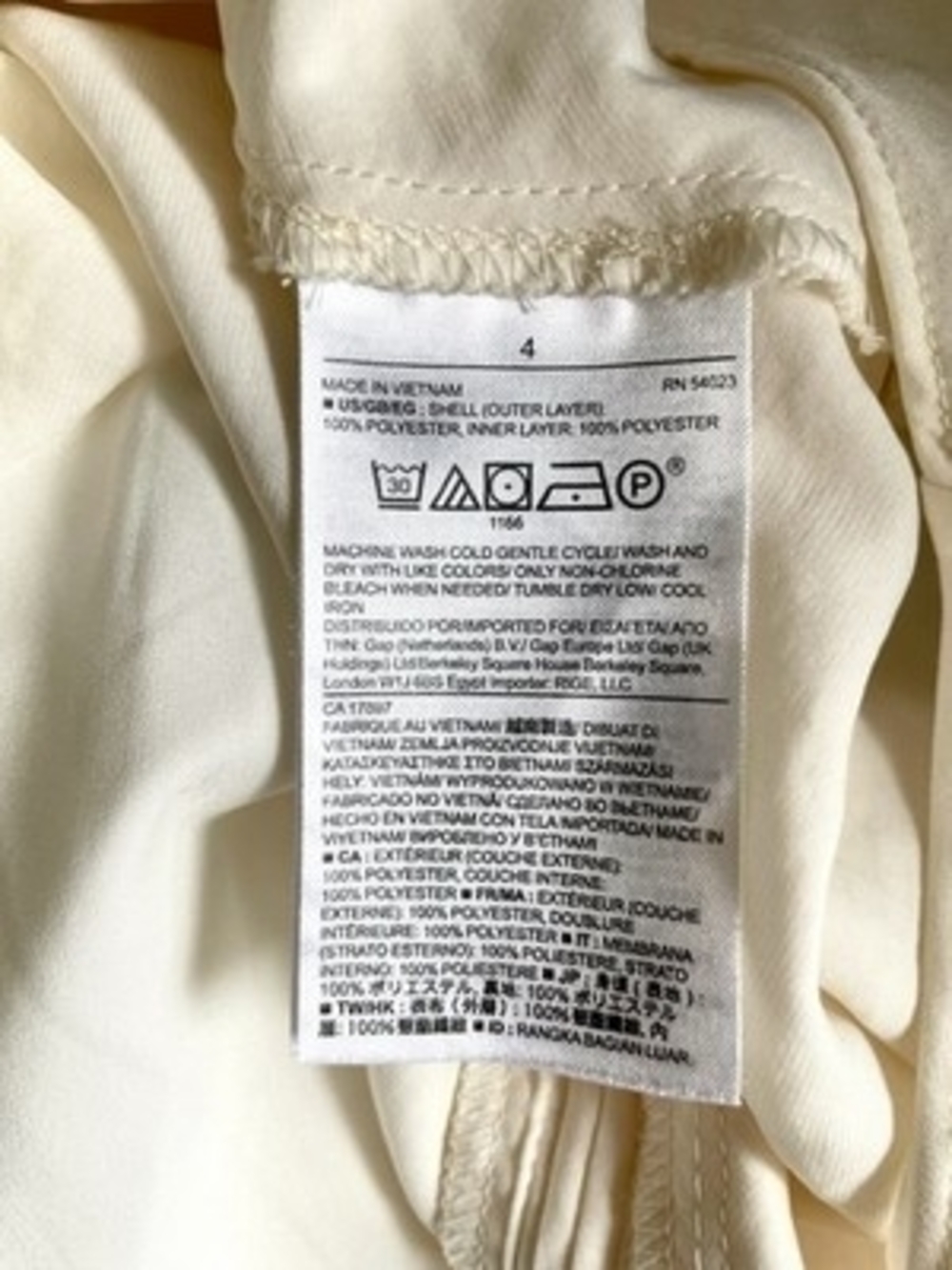 Banana Republic Ivory Tiered Ruffle Hem Tunic Dress Long Sleeve Button Size 4 VG - Picture 8 of 8